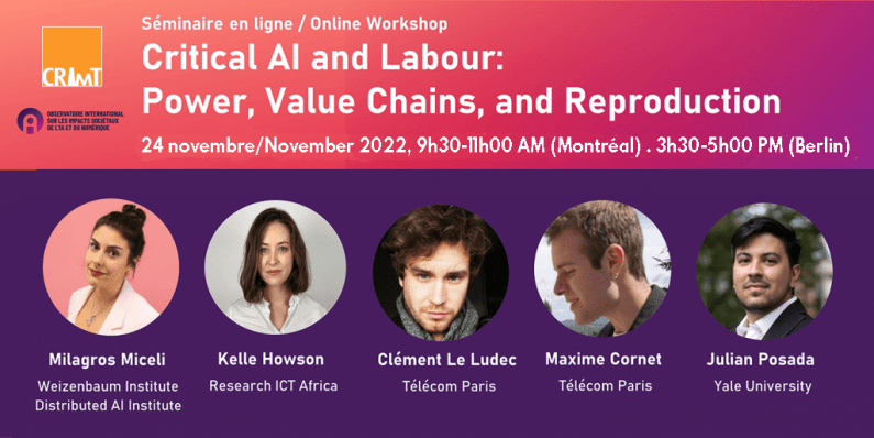 Online Workshop – Critical AI and Labour: Power, Value Chains, and Reproduction