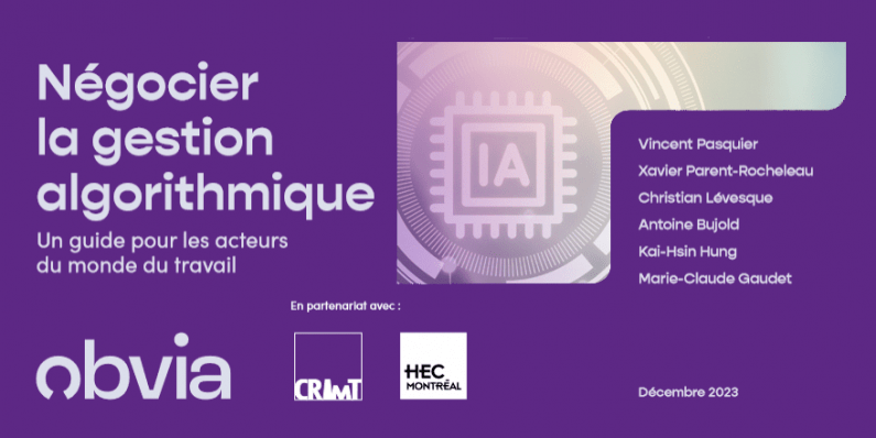 Négocier la gestion algorithmique: Un guide pour les acteurs du monde du travail