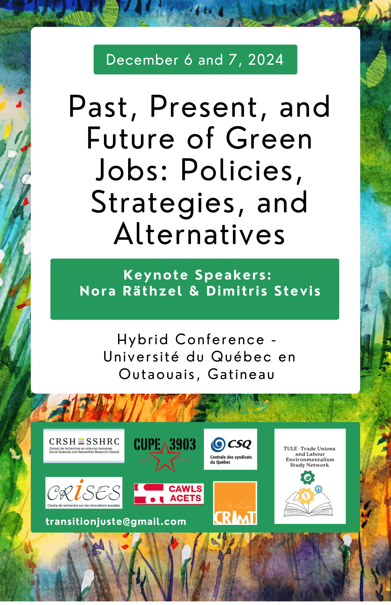 Inaugural Hybrid Conference Past, Present, and Future of Green Jobs