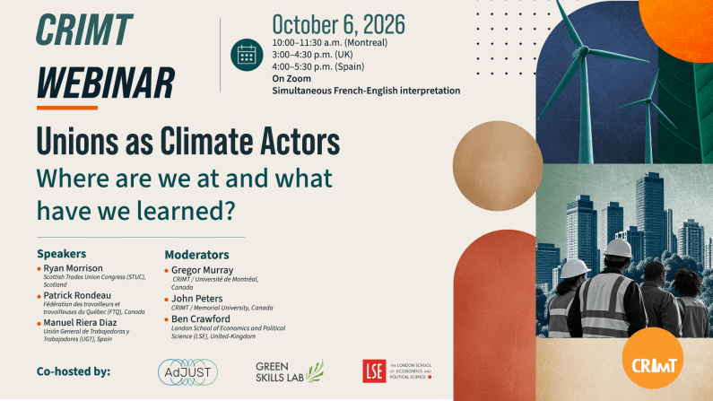 CRIMT WEBINAR | Unions as Climate Actors: Where are we at and what have we learned?